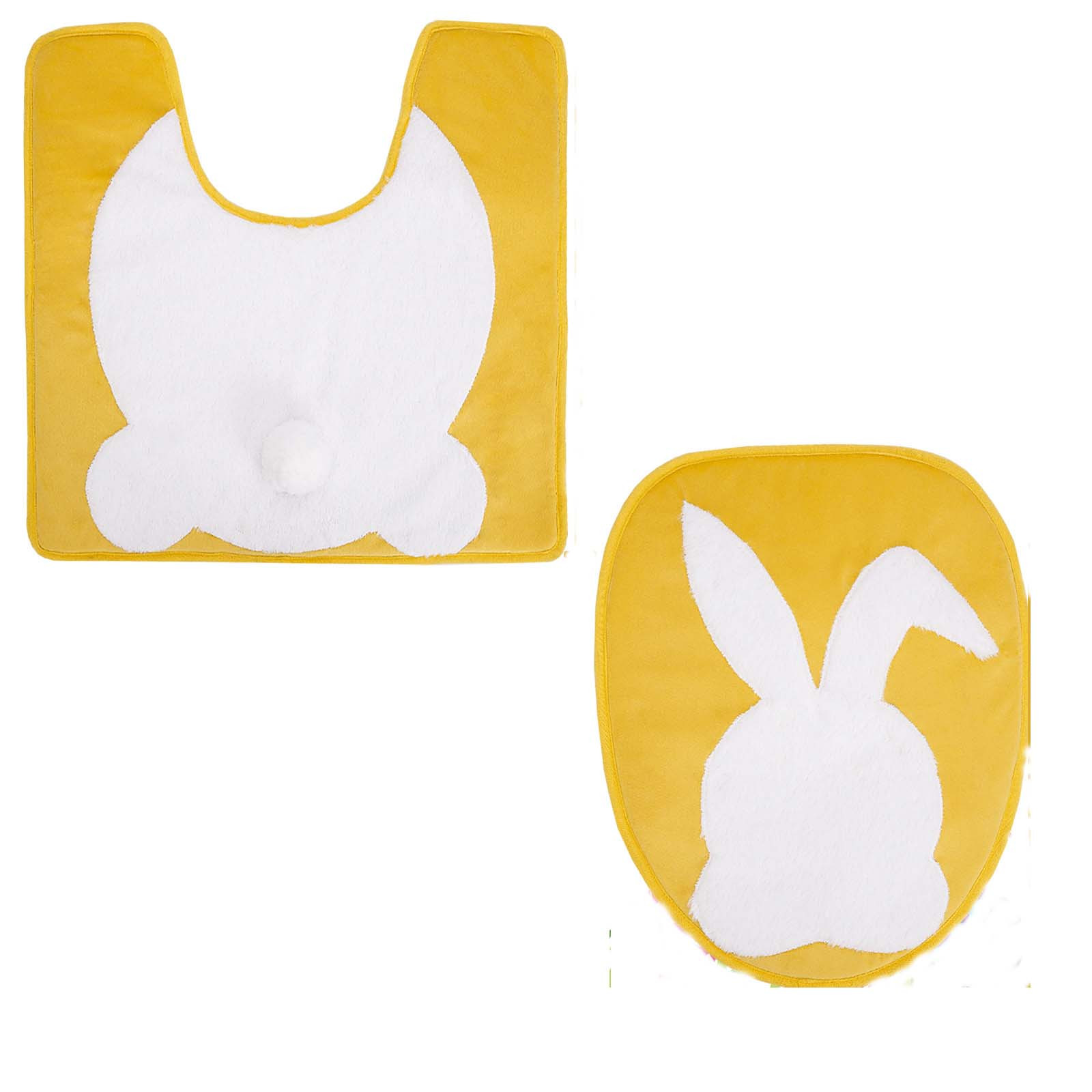 thumbnail image 2 of Alfombra De Baño Con Conejito Blanco De Pascua, Cubierta Para El Asiento Del Inodoro, Suave, Antideslizante, Absorbente, Lavable En La Ducha, Decorativa Para El Hogar, 2 of 2